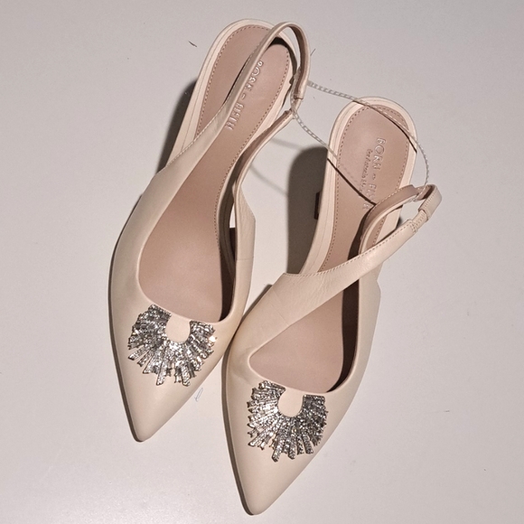 Antonio Melani x Born on Fifth Millie Leather Jewel Ornament Slingback P… - Picture 3 of 7